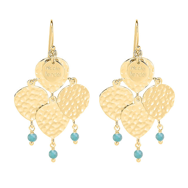 Nicole Fendel - Maya Multi Earrings in Gold & Amazonite