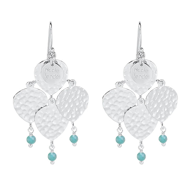 Nicole Fendel - Maya Multi Earrings in Silver & Amazonite