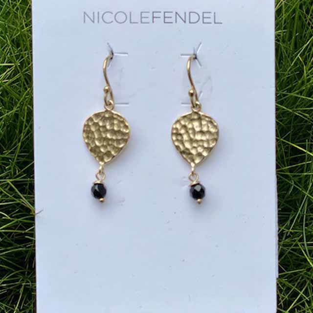 Nicole Fendel - Maya Teardrop Earring in Gold & Onyx