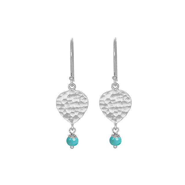 Nicole Fendel - Maya Teardrop Earrings in Silver & Turquoise