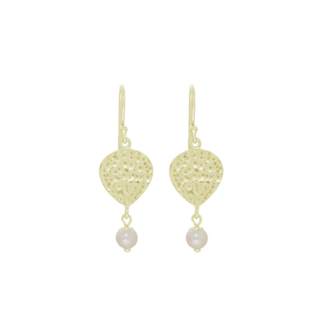 Nicole Fendel - Maya Teardrop Earrings in Gold & Freshwater Pearl