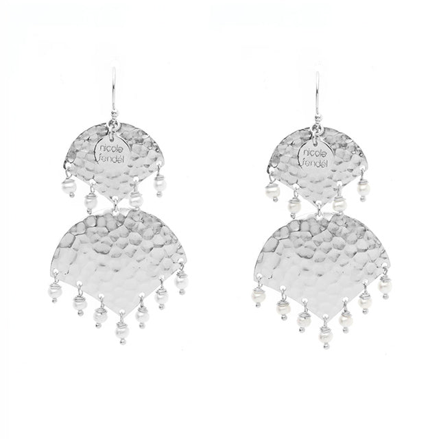 Nicole Fendel - Sasha Earrings in Silver & Freshwater Pearl