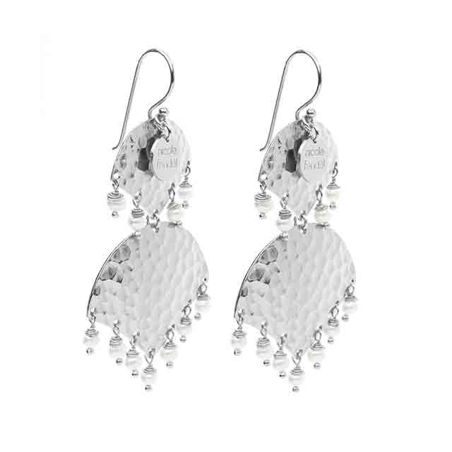 Nicole Fendel - Sasha Earrings in Silver & Freshwater Pearl