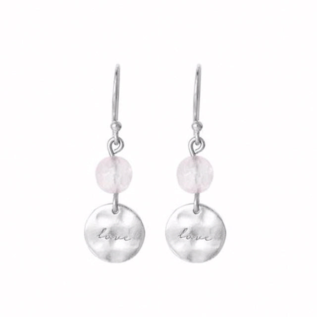 Nicole Fendel - Silver Rose Sentiments Love Disc Earrings