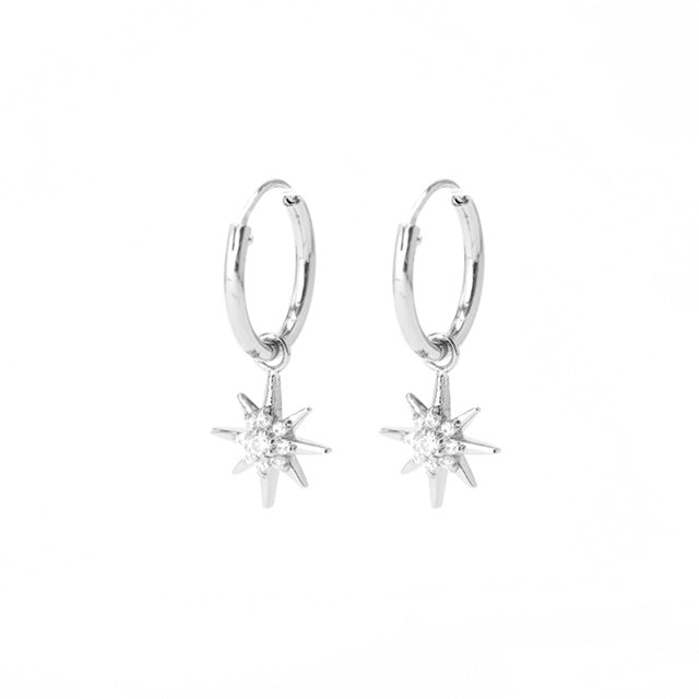 Nicole Fendel - Sterling Starburst Earrings in Silver