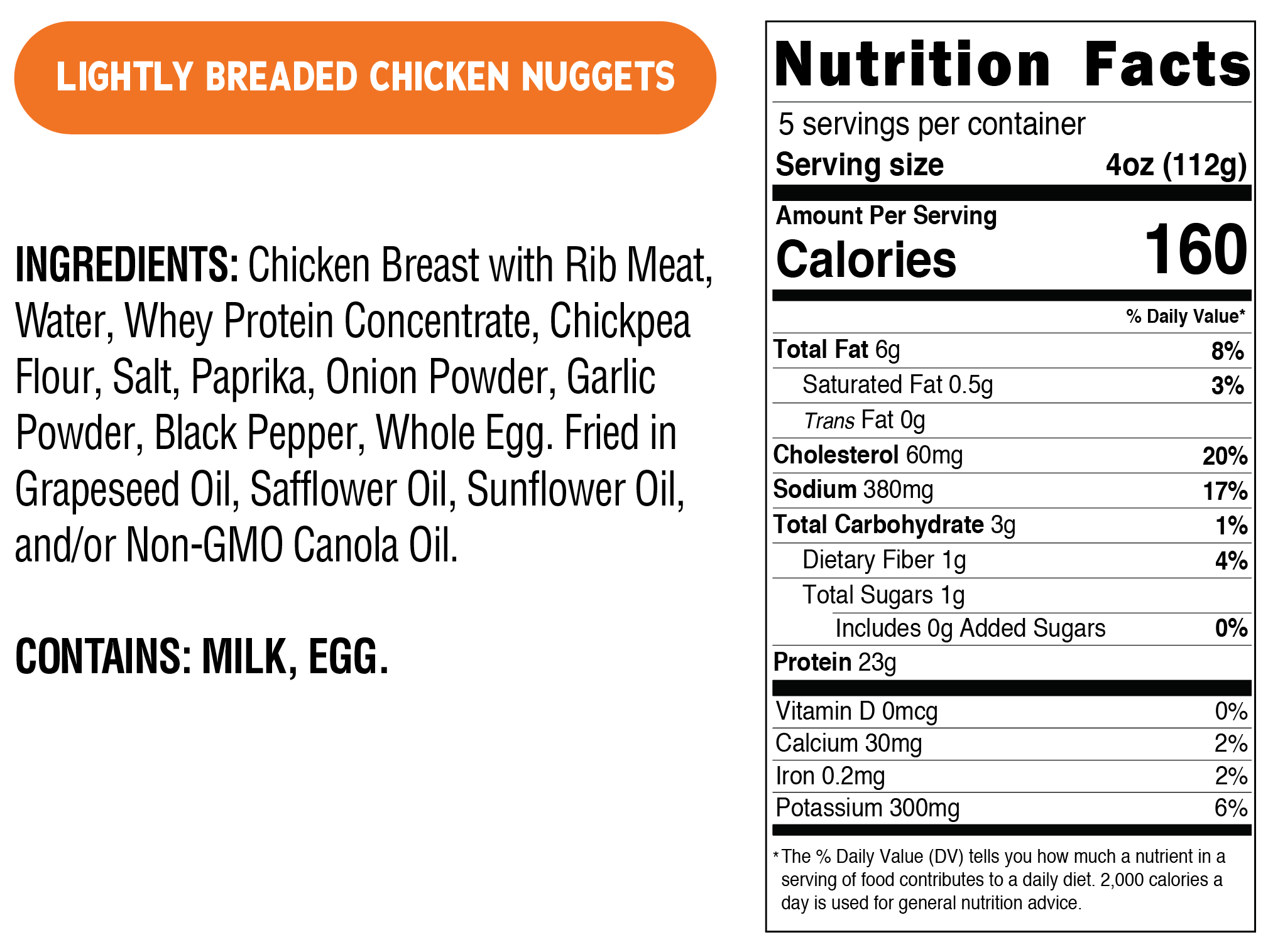 tyson chicken nuggets nutrition facts