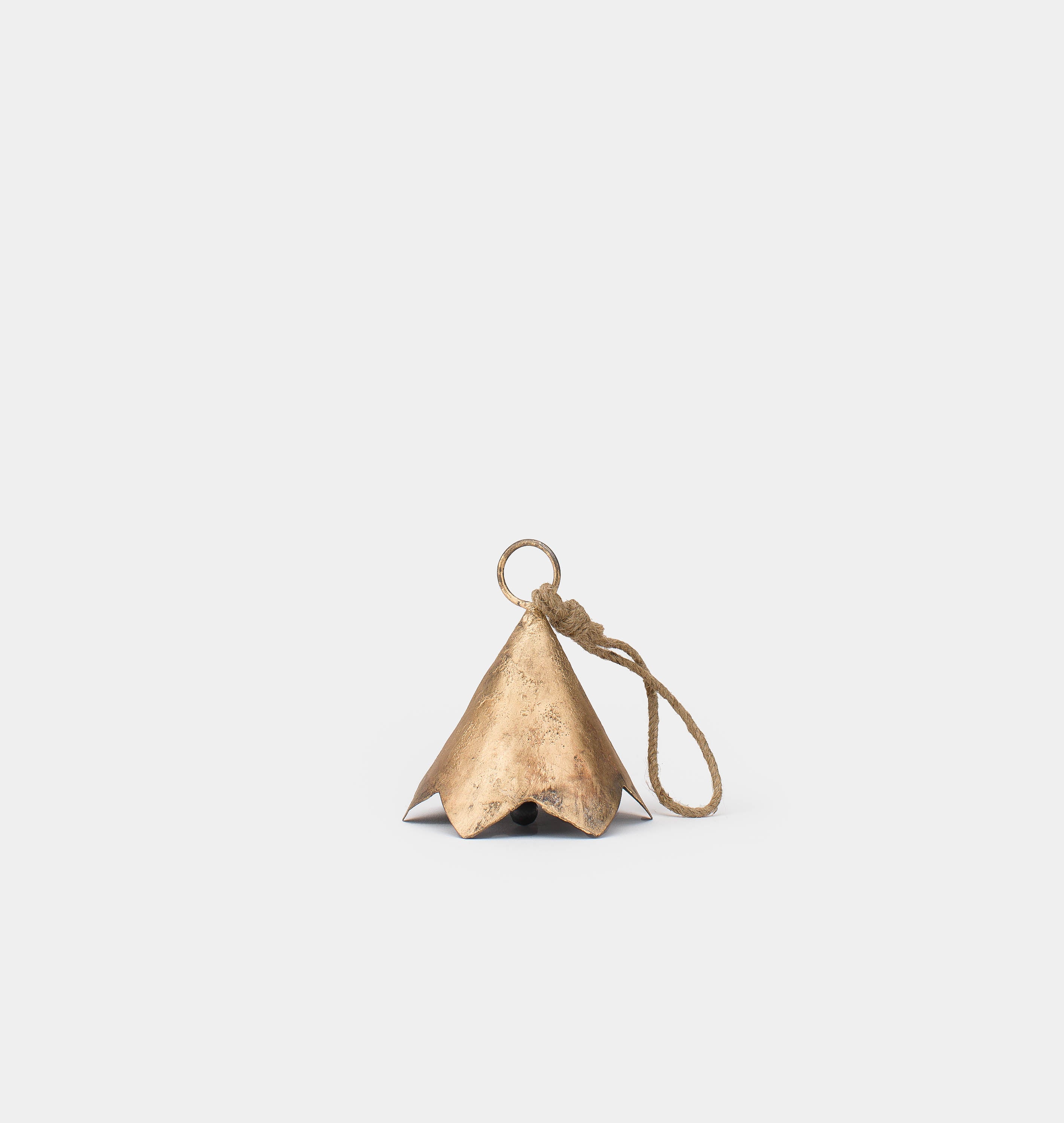 Distressed Brass Bell Ornament