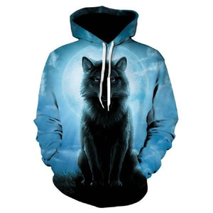 space galaxy wolf hoodie