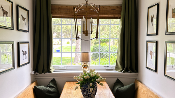 Open Cage Lantern Over Breakfast Nook