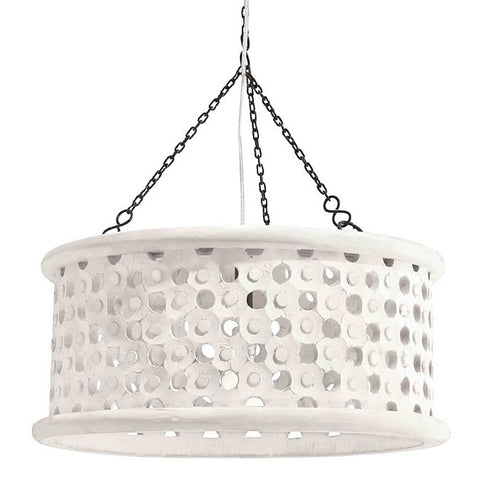 white drum pendant light