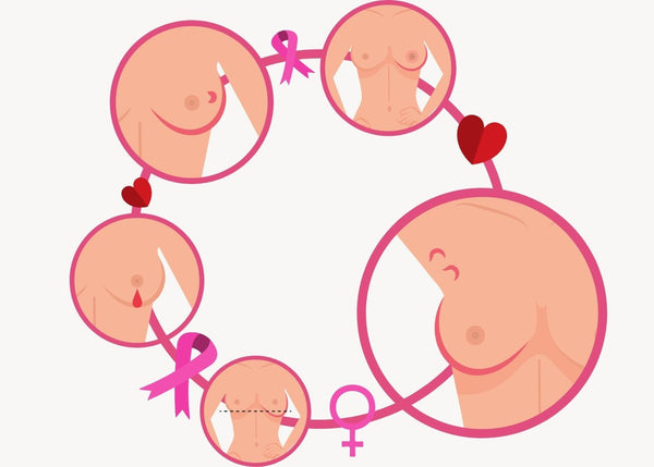 breast cancer graphic of a circle graph representing different chest images