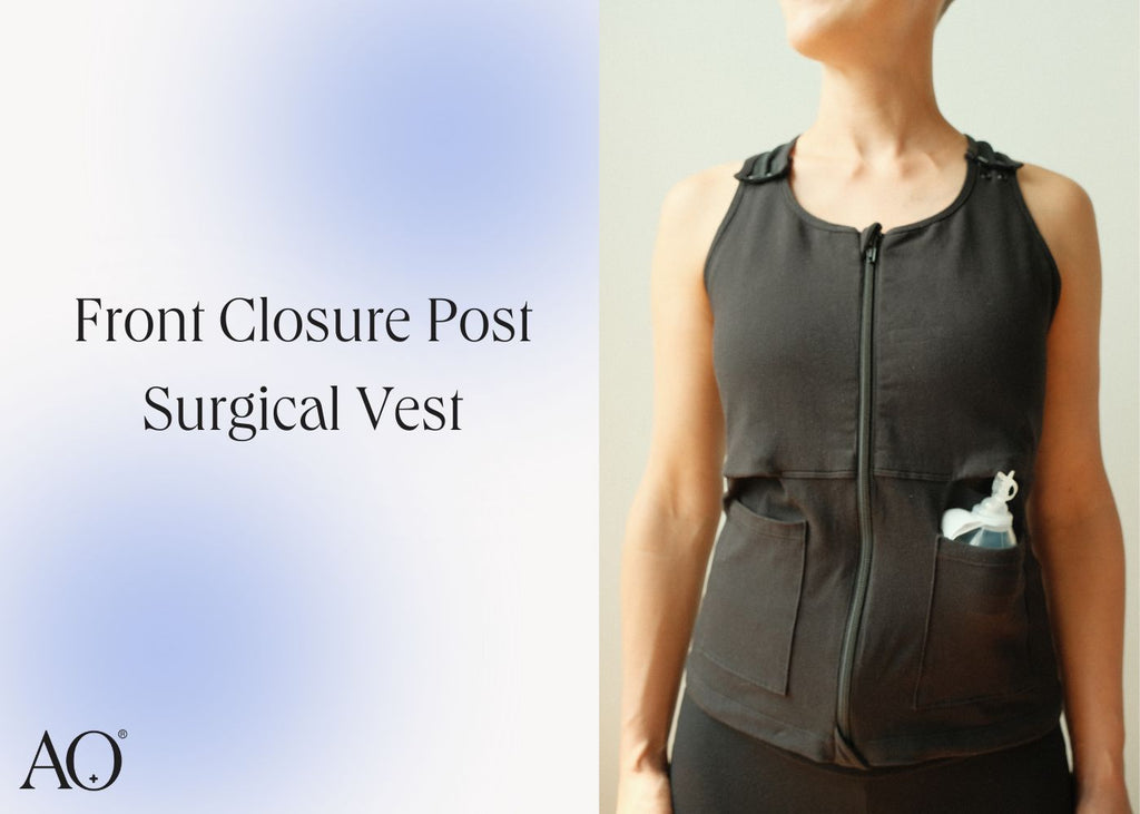 post surgical front closure uni-sex vest for post chest surgery and recovery