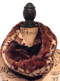 TERAMASU LEOPARD FAUX FUR REVERSIBLE INFINITY SCARF