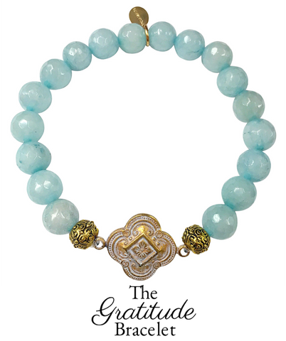 The Teramasu Gratitude Bracelet in Aqua Blue Agate