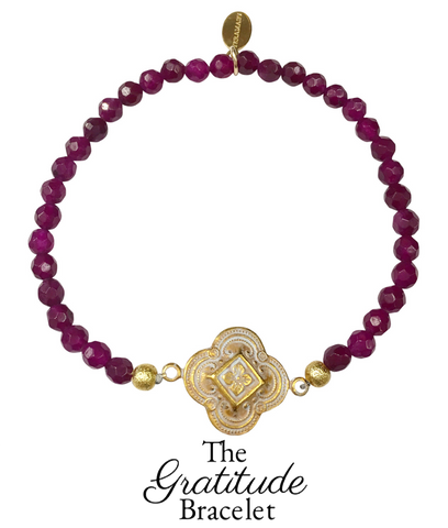 The Teramasu Gratitude Bracelet in Faceted Purple Agate