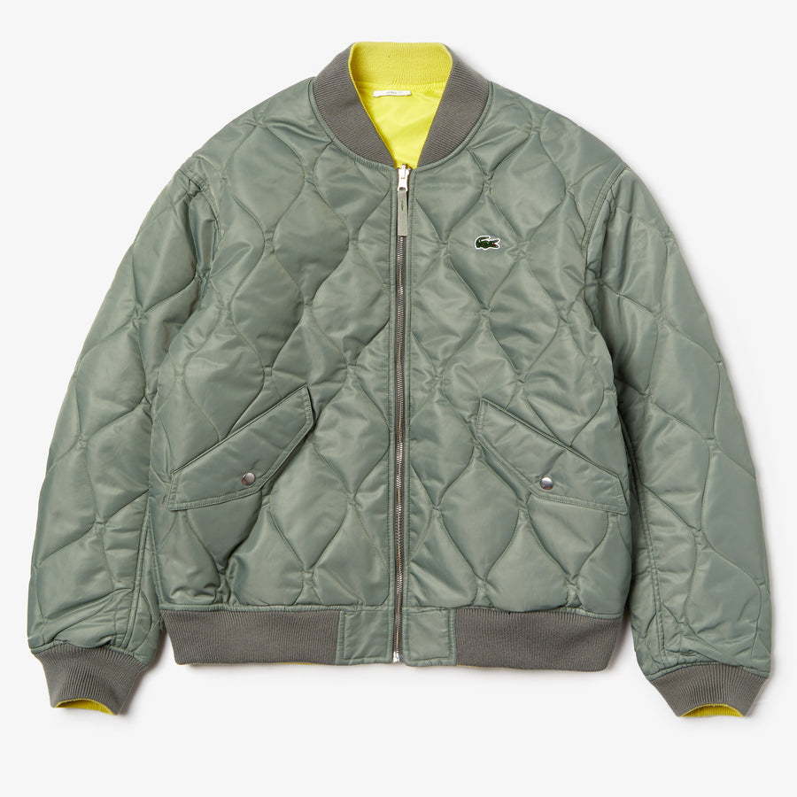 lacoste quilted bomber jacket