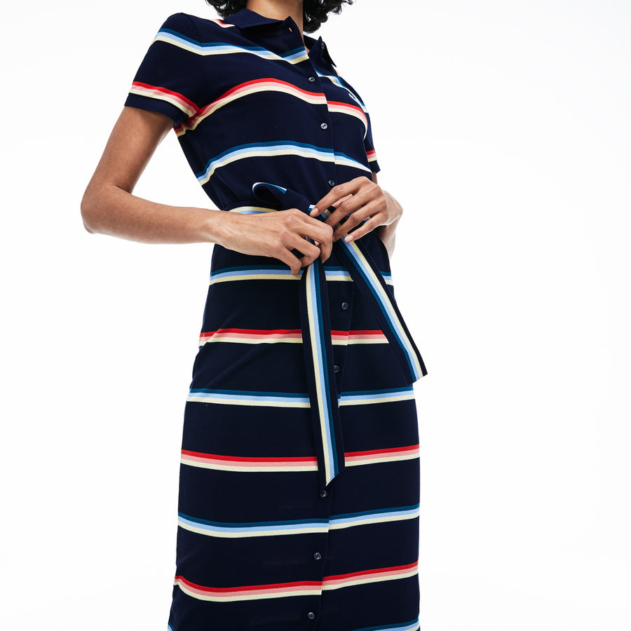 women's striped polo dress