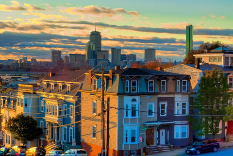 Boston Streets at Sunset