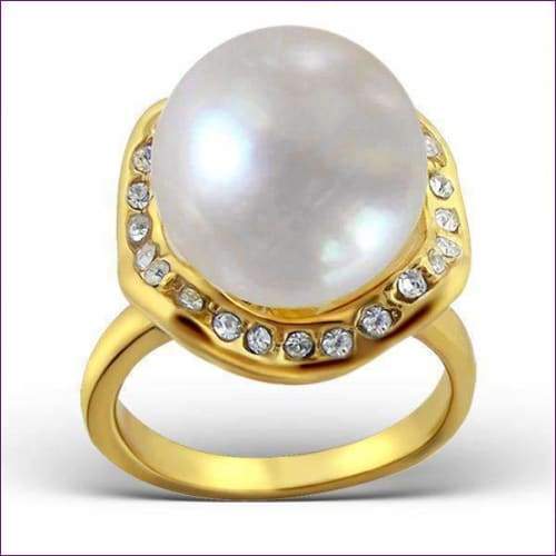 Freshwater Pearl Fashion Ring - Fashion Silver London - blacky - Stainless Steel Ring -