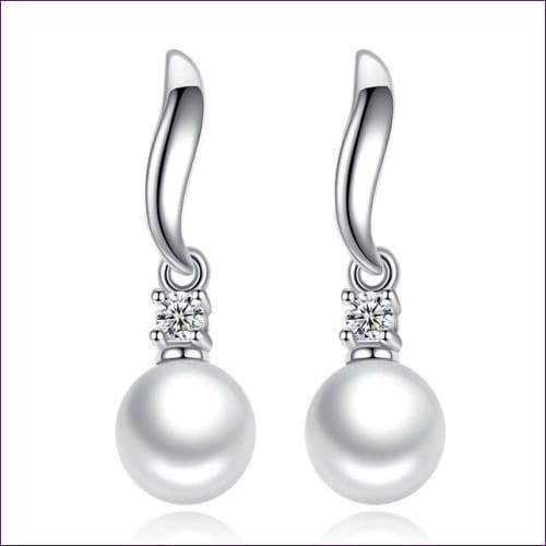 Silver Pearl Drop Earrings UK - Fashion Silver London - Silver Earrings with Pearl - Silver Pearl Drop Earrings UK -