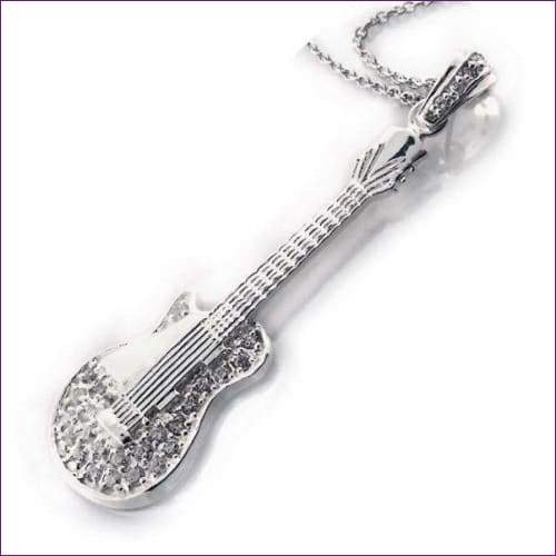 Silver Guitar Pendant 0