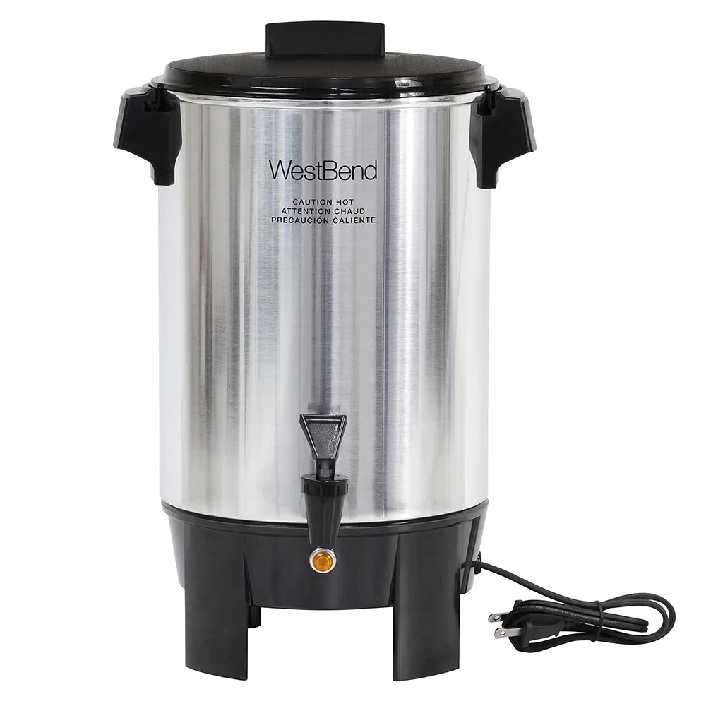 West Bend 33600 100-Cup Coffee Maker Commercial Urn Percolator Aluminum B