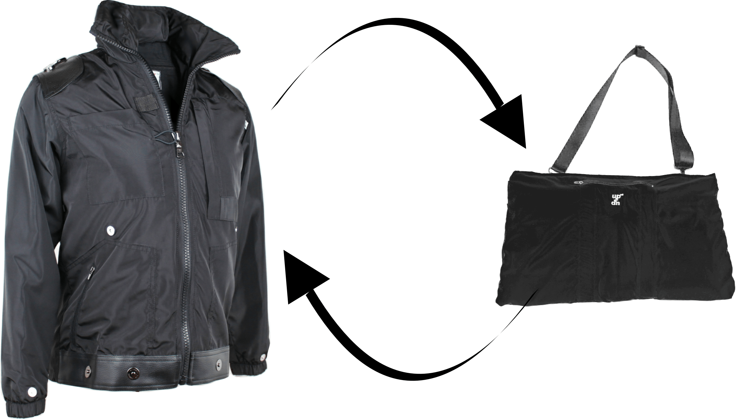 Travel Jacket that converts into a Bag, with concealed pockets. T&S