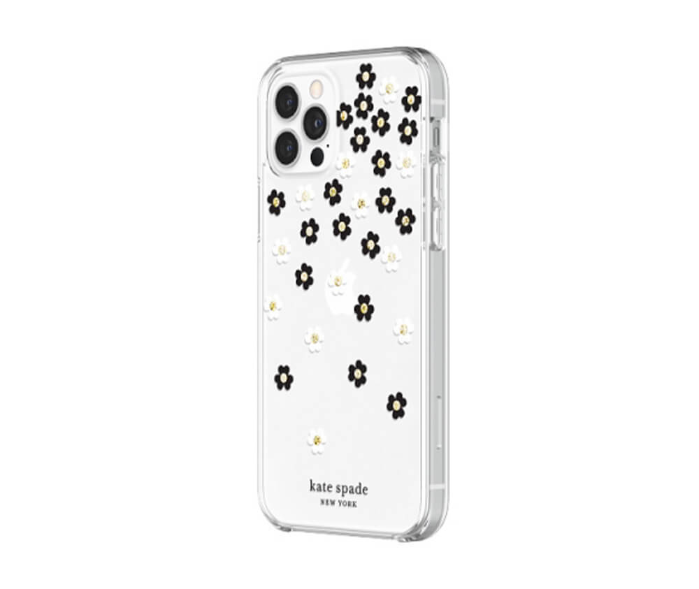 Kate Spade iPhone 12 / 12 Pro Scattered Flowers Case / Black/White