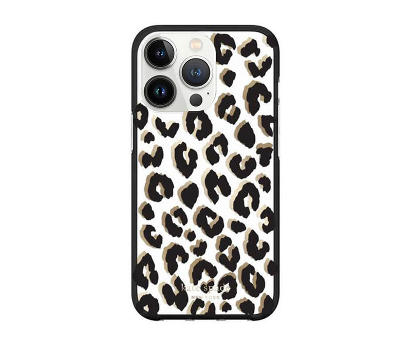 Kate Spade iPhone 13 Pro City Leopard Hardshell Case / Black