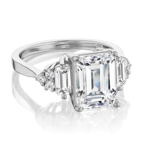 Emerald Cut Diamond Deco Engagement Ring