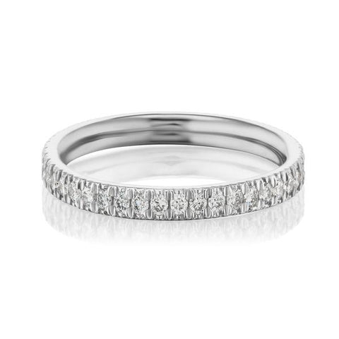 Groove Set Pave Diamond Band