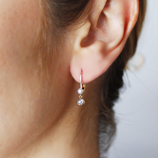 Rose Cut Diamond Earrings