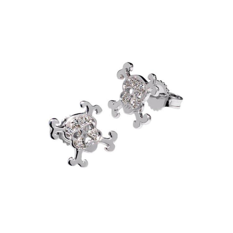 diamond skull earrings