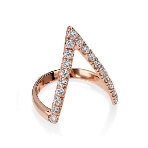Rose Gold Diamond V Ring | Catherine Angiel – Catherine Angiel