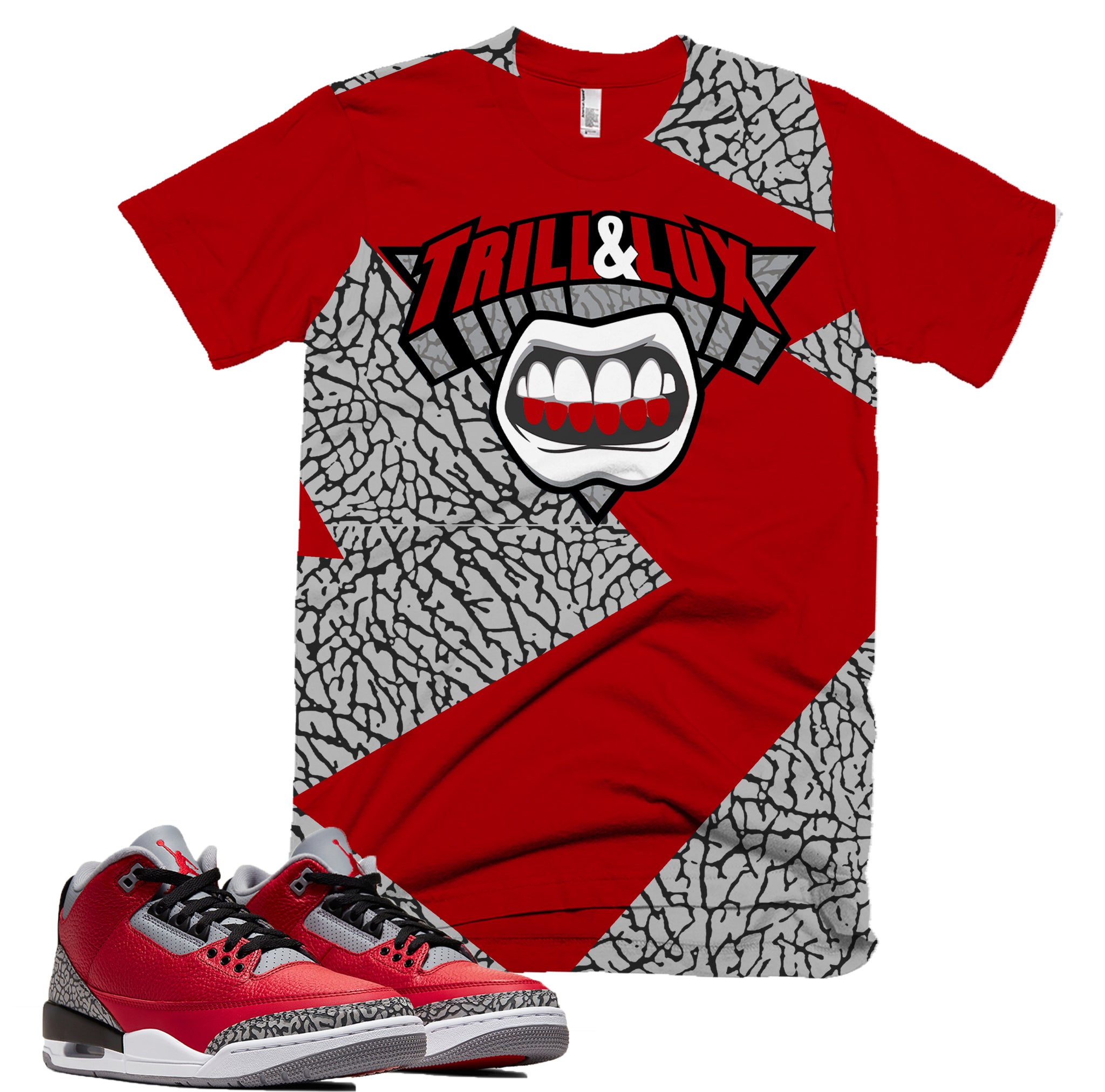 air jordan 3 red cement shirt