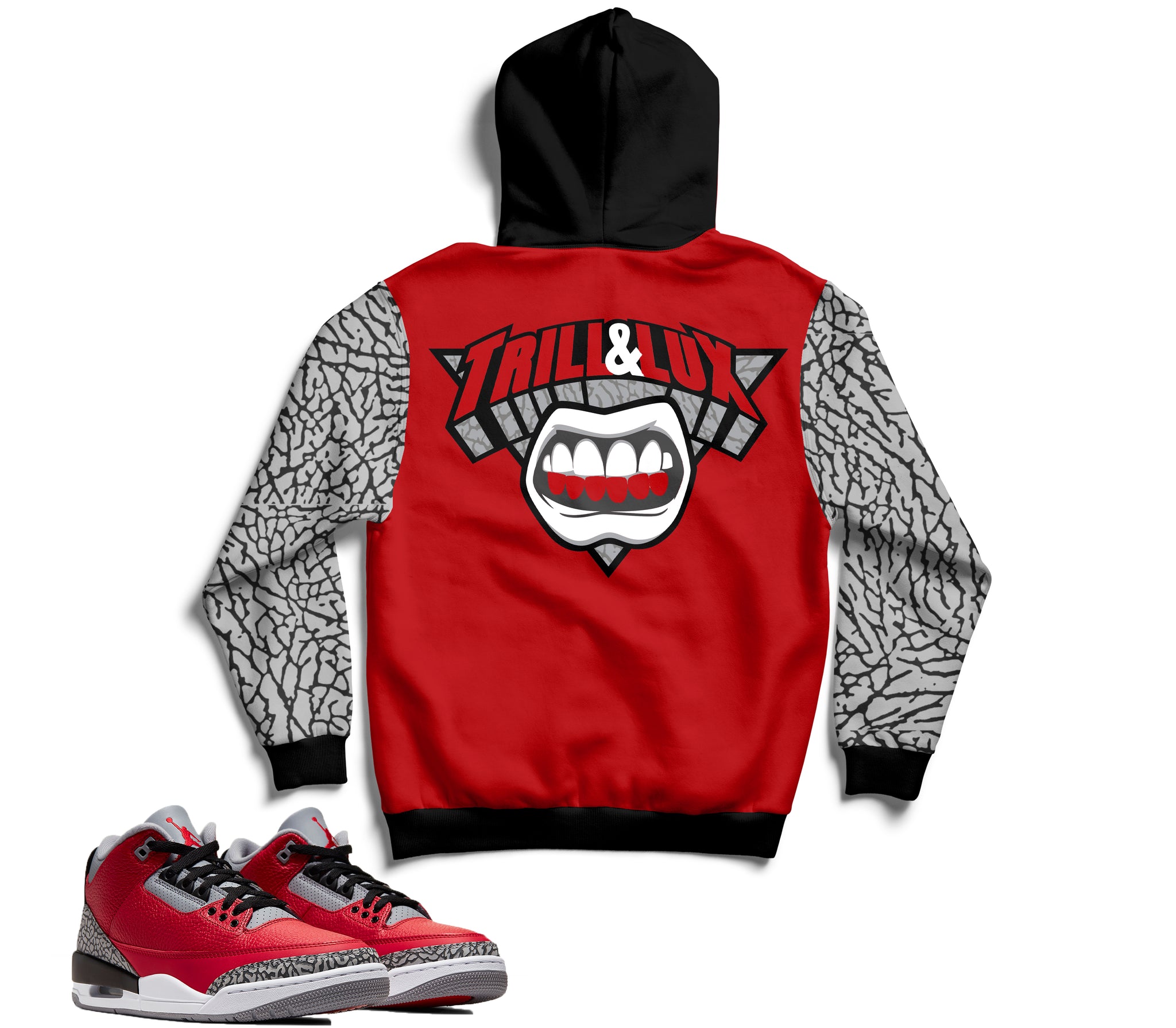 jordan 3 red cement hoodie