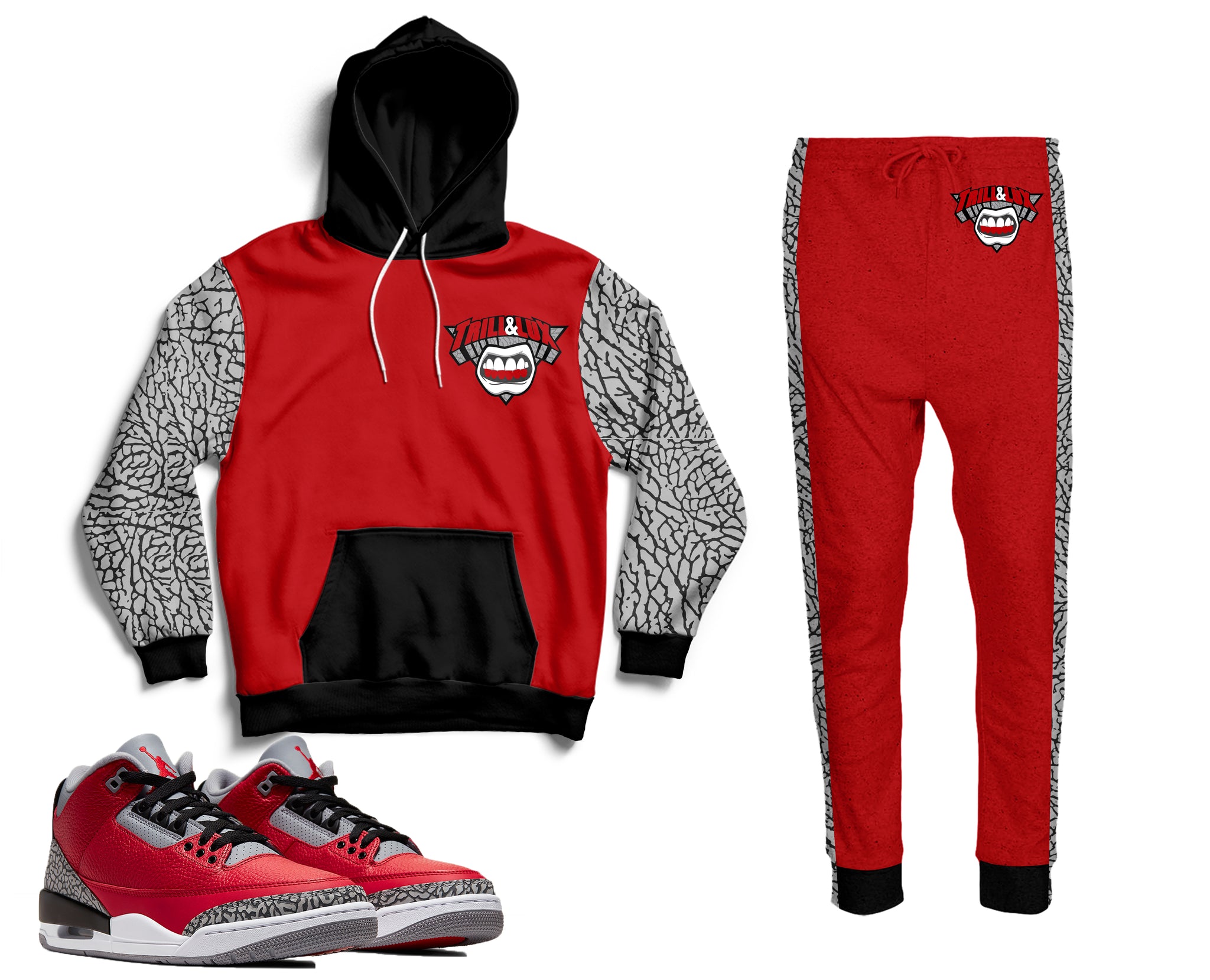 jordan 3 red cement outfit
