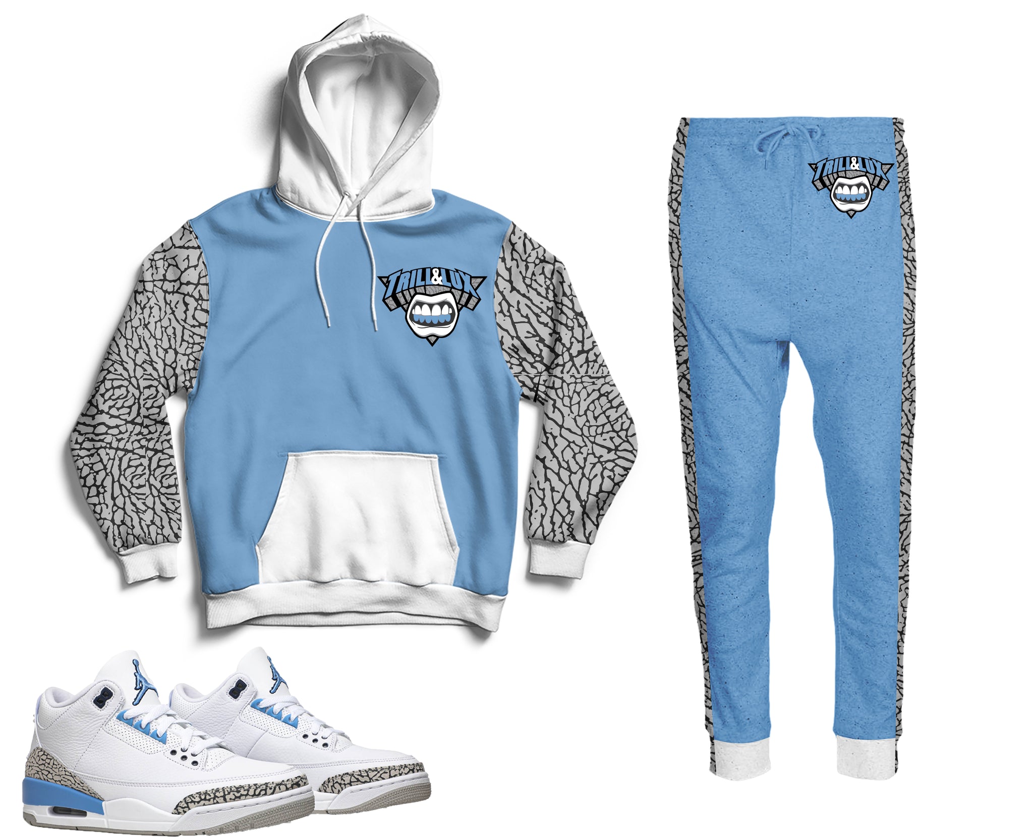 jordan 3 unc hoodie