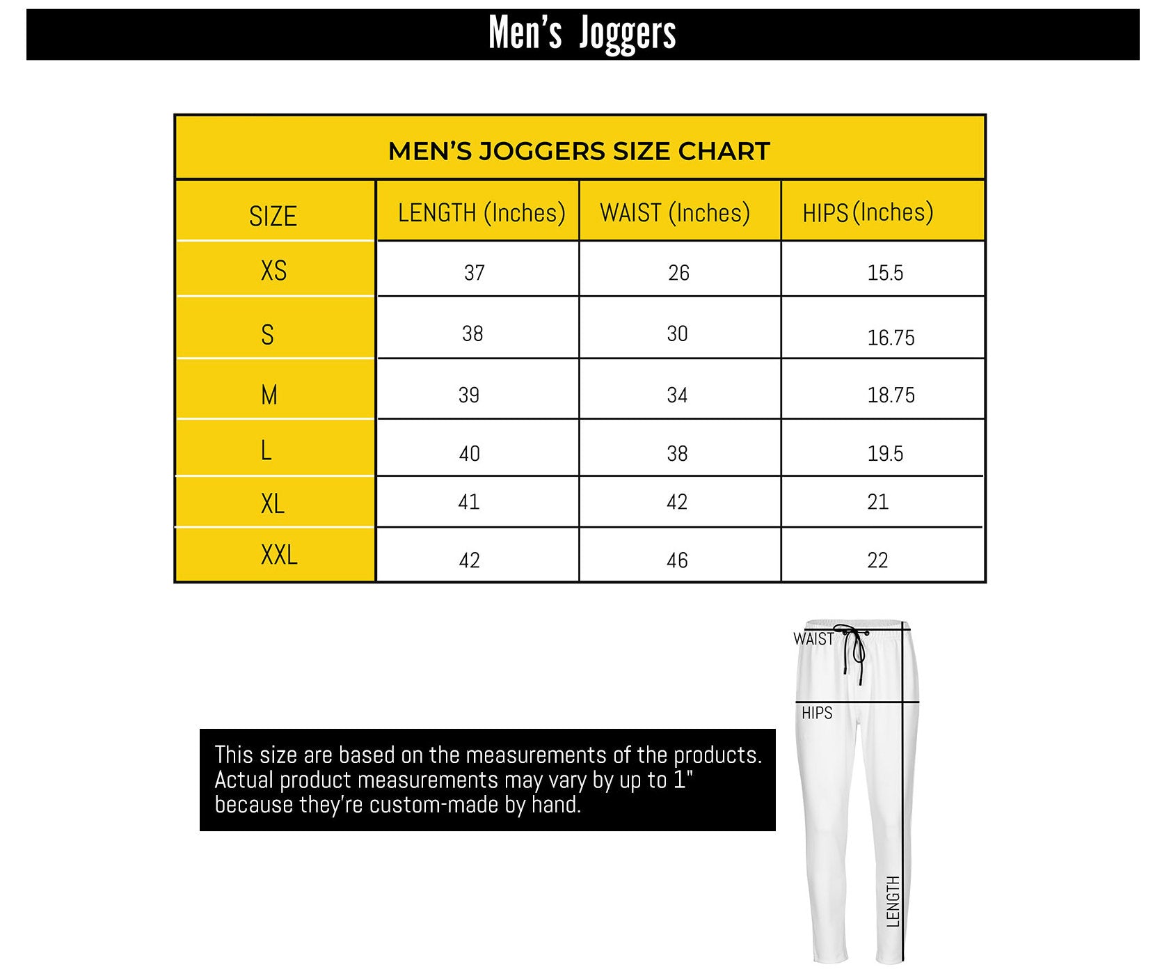 jordan sweatpants size chart