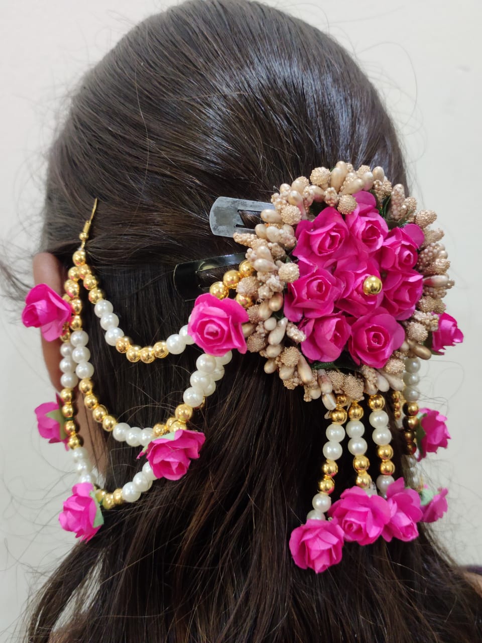 Artificial flower Bun Juda Maker Flower Gajra Hair Accessories Multi C   Dilutee India