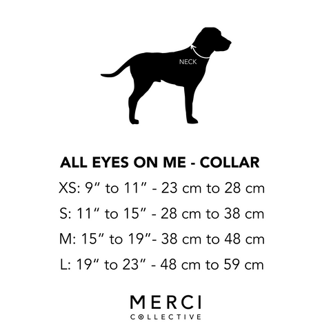 All eyes on me collar size chart