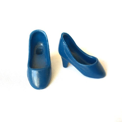 Dark blue high heel shoes