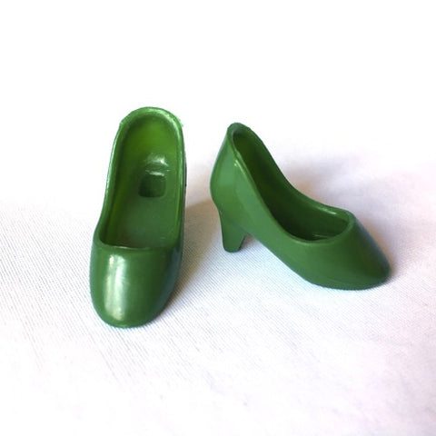 Dark green high heel shoes
