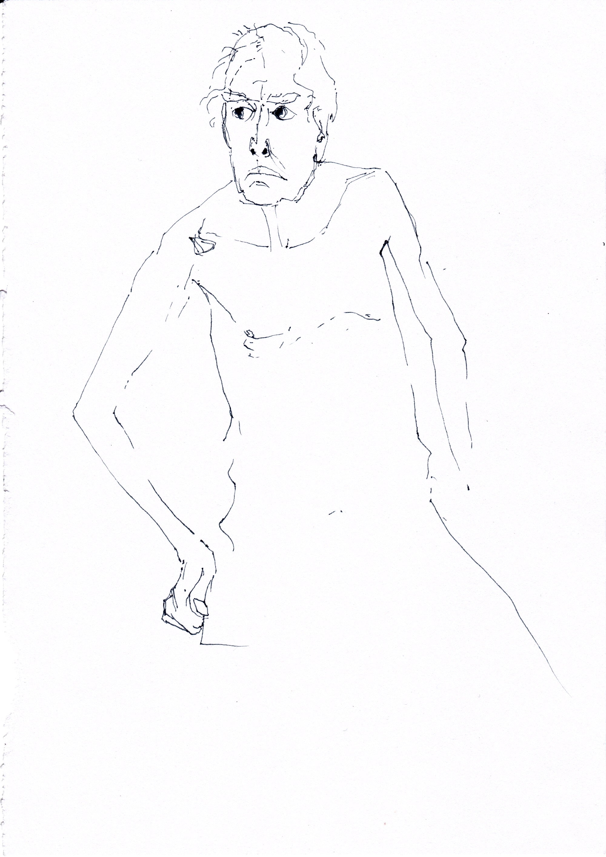 Drawing of a senior man.