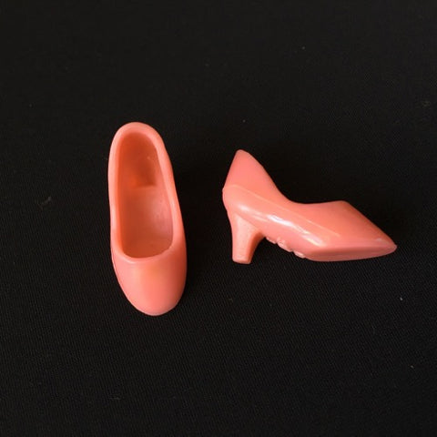 Peachy apricot pink high heel shoes