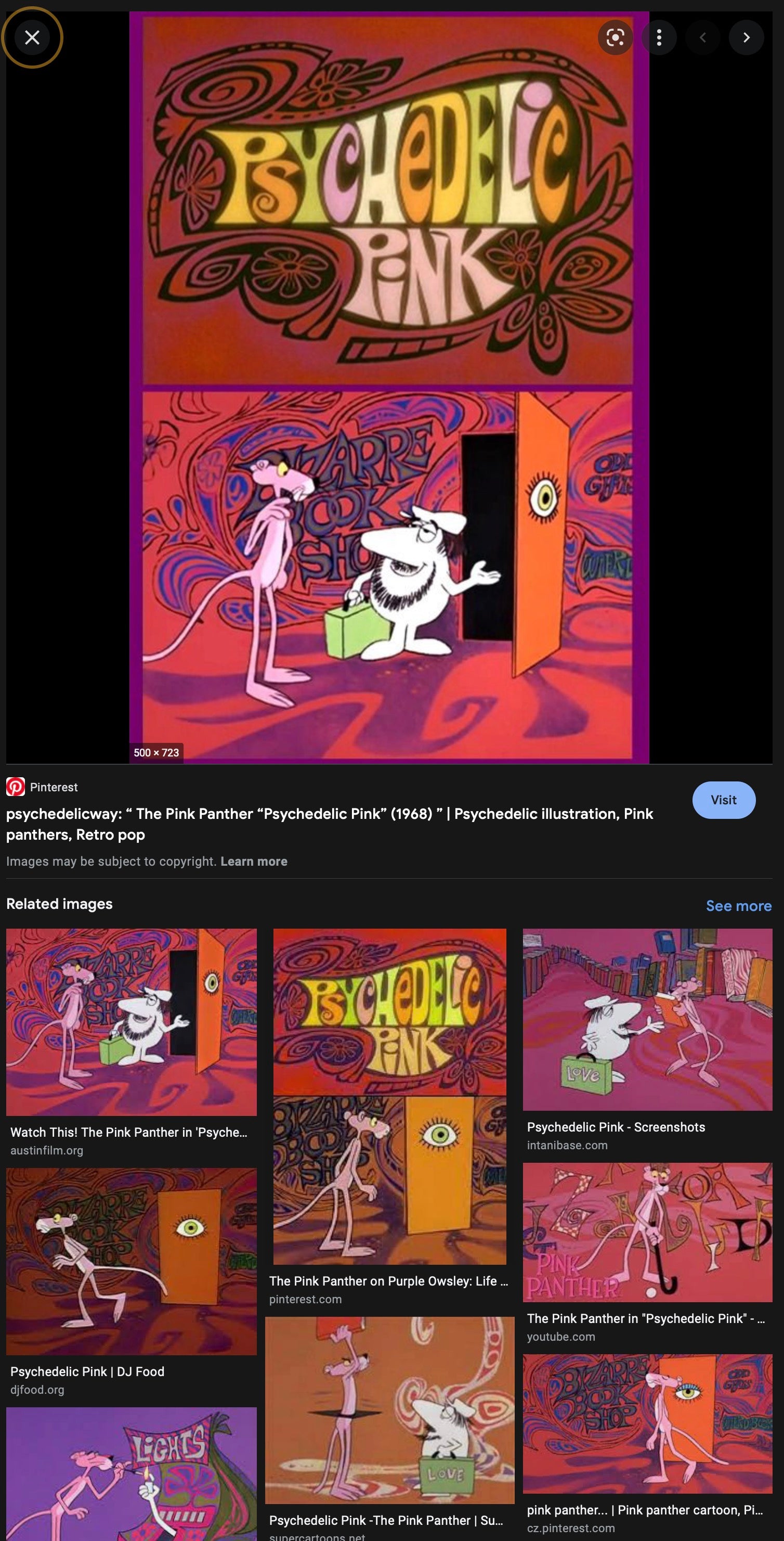 Screenshot of Pink Panther psychedelics
