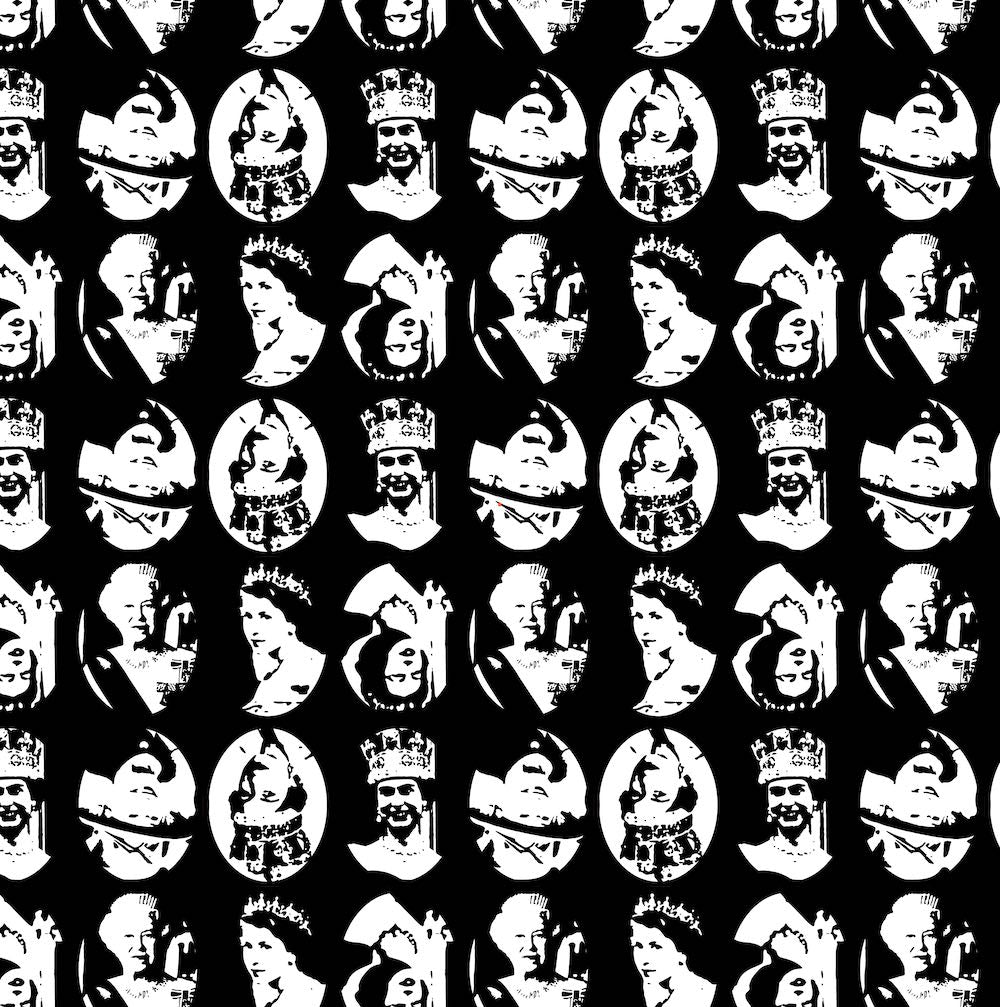 QE11 tesselating pattern with black background.