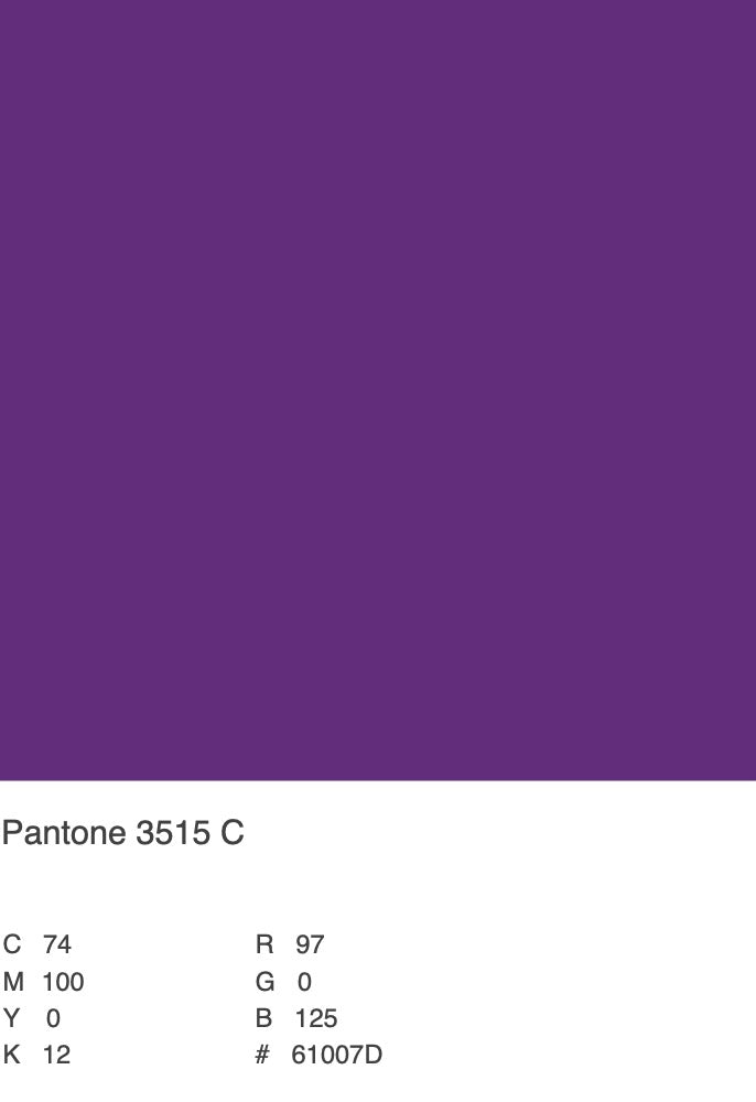 Official Purple Pantone colour 3515 C for the QE11 Platinum Jubilee