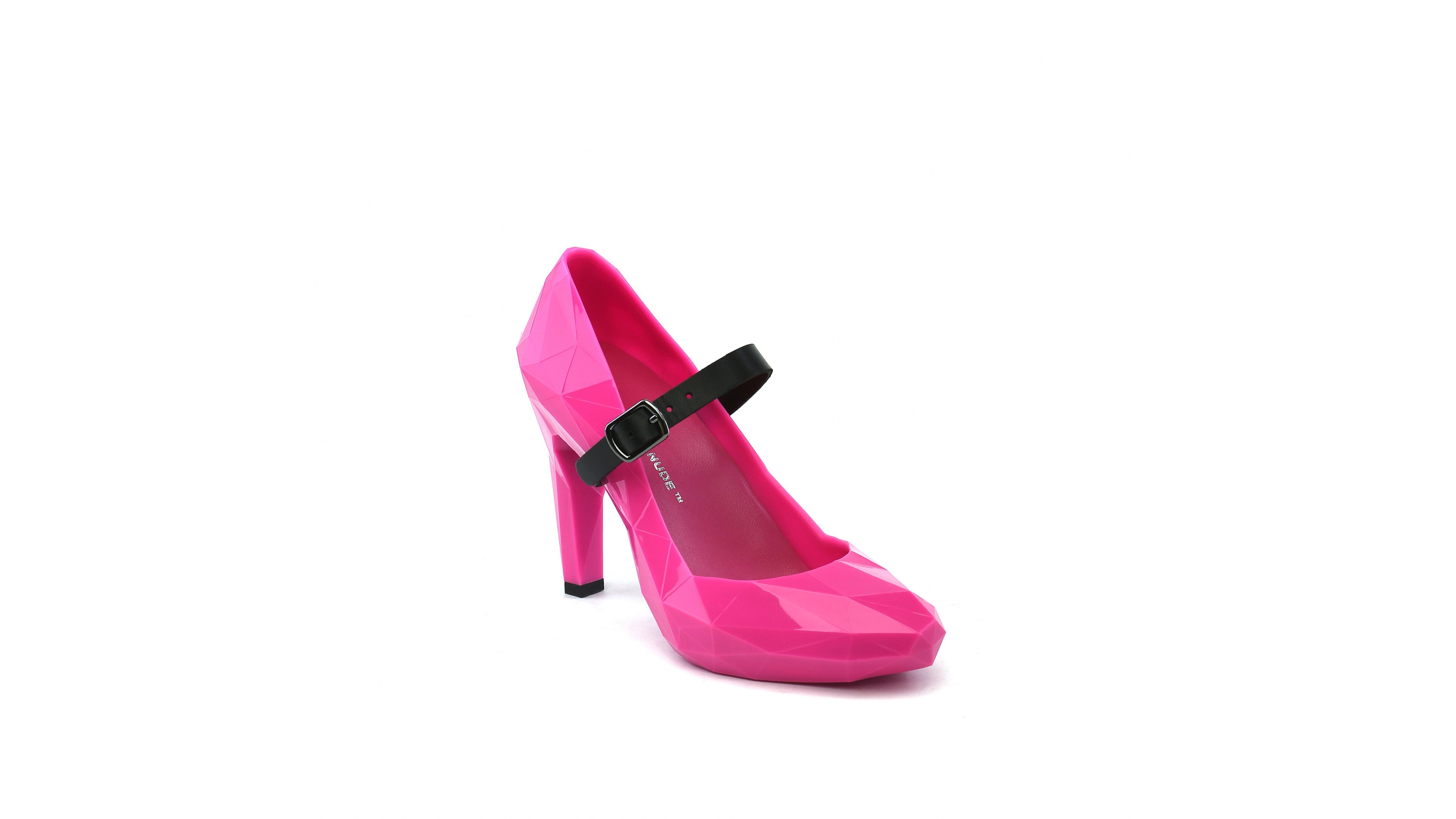 United Nude pink Lo Res Pump plastic high heel shoe