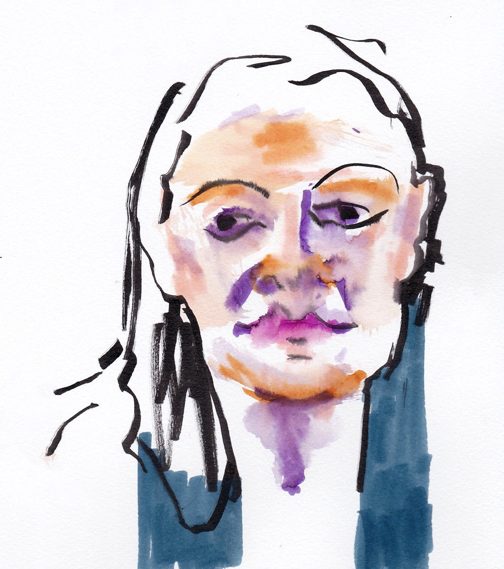 Portrait of a woman with watercolours